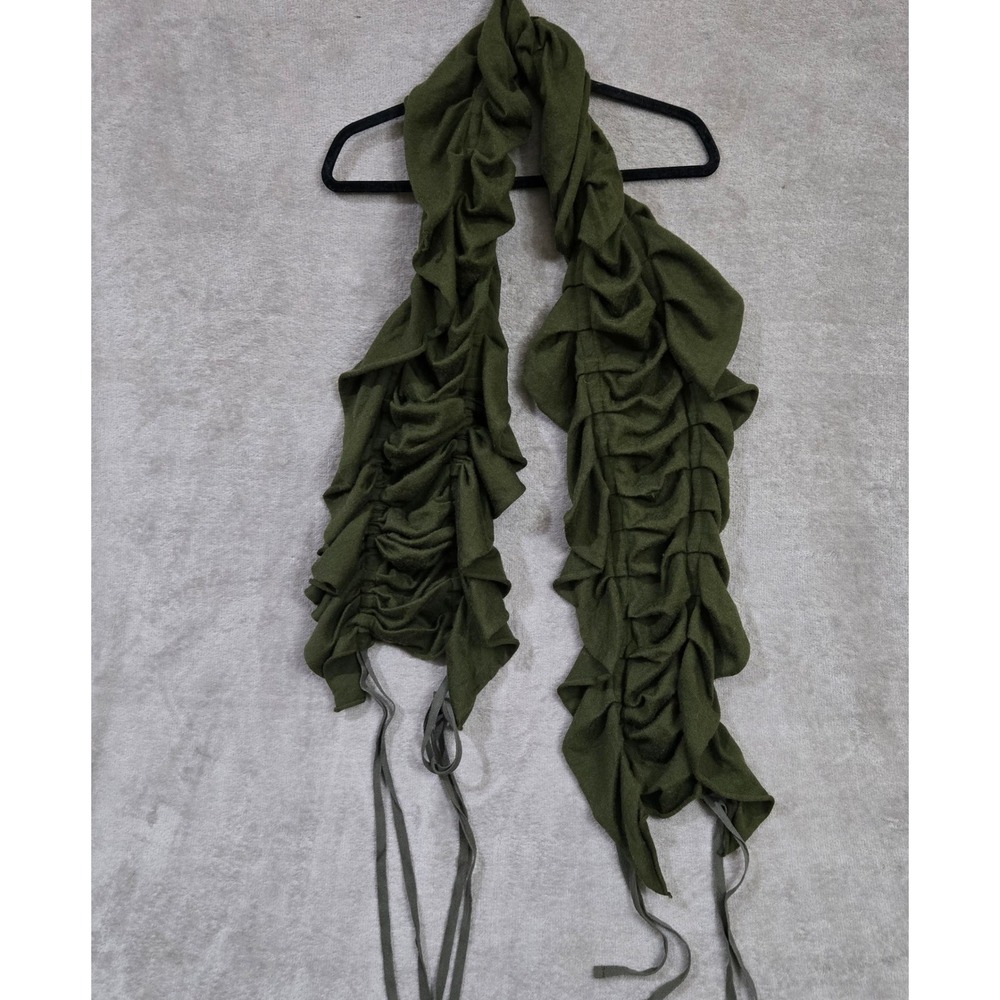 Juicy Couture Scarf Women Merino Wool Ruched One Size Earthy Forest Fairy Ruffle
